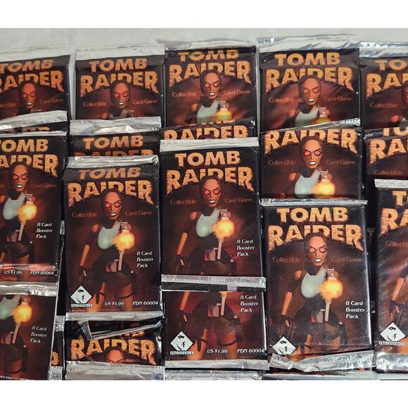 Tomb Raider CCG Vintage Huge Lot Of 50 Packs Sealed 1999 Brand New - Picture 6 of 7